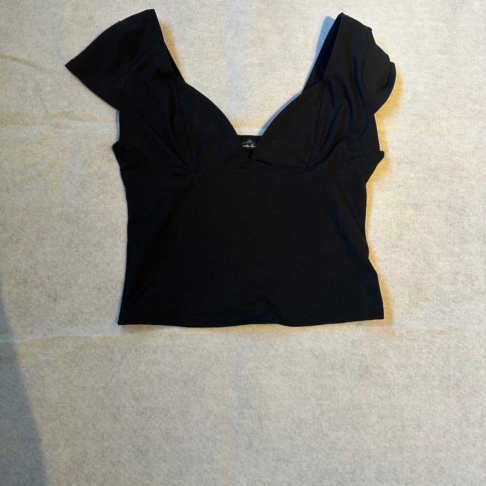 Black off the shoulder or on the shoulder top